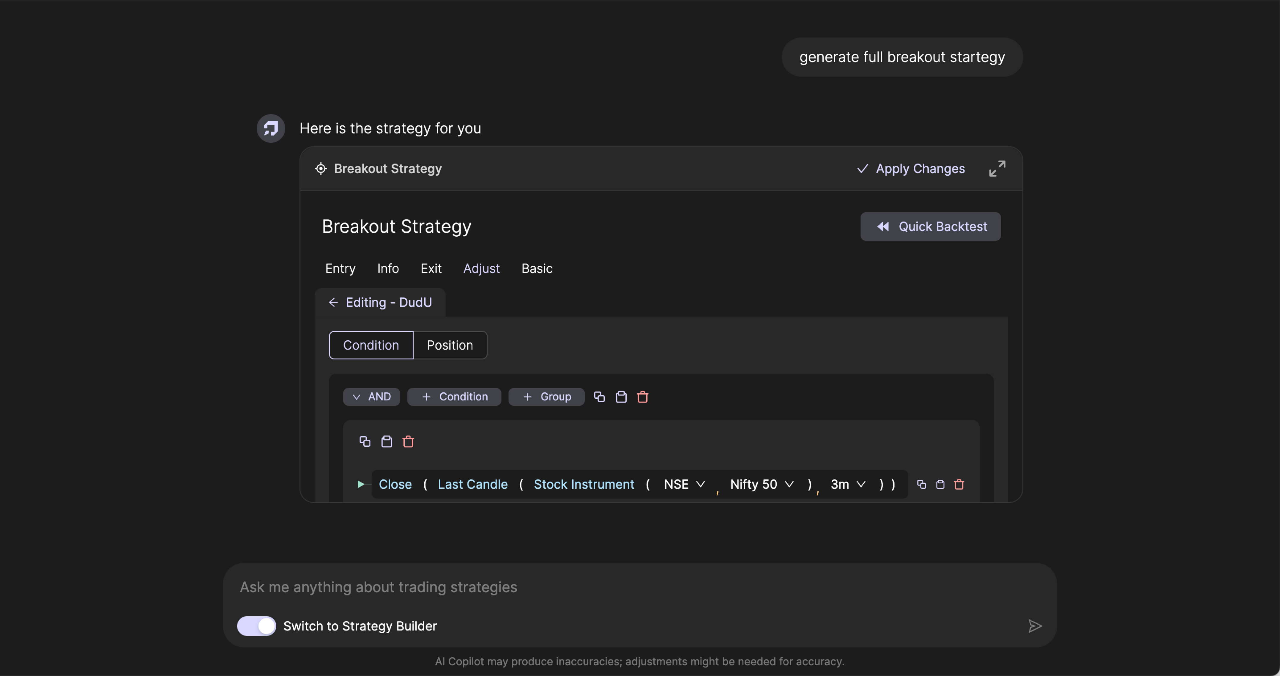 AI Strategy Builder